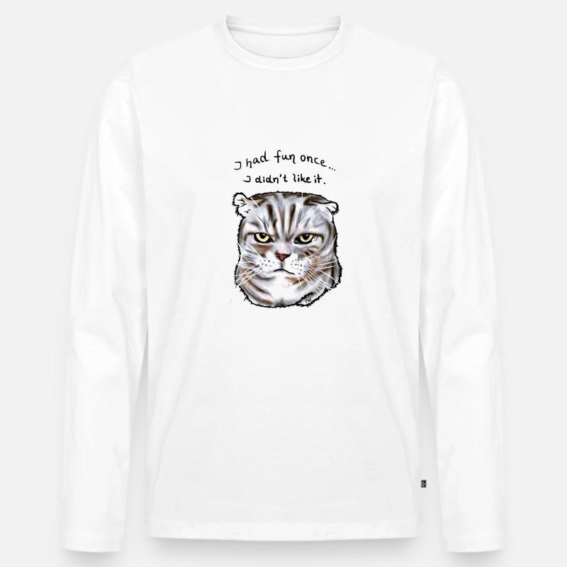 Jasper lacht nicht gern - Männer Premium Bio Langarmshirt - Weiß