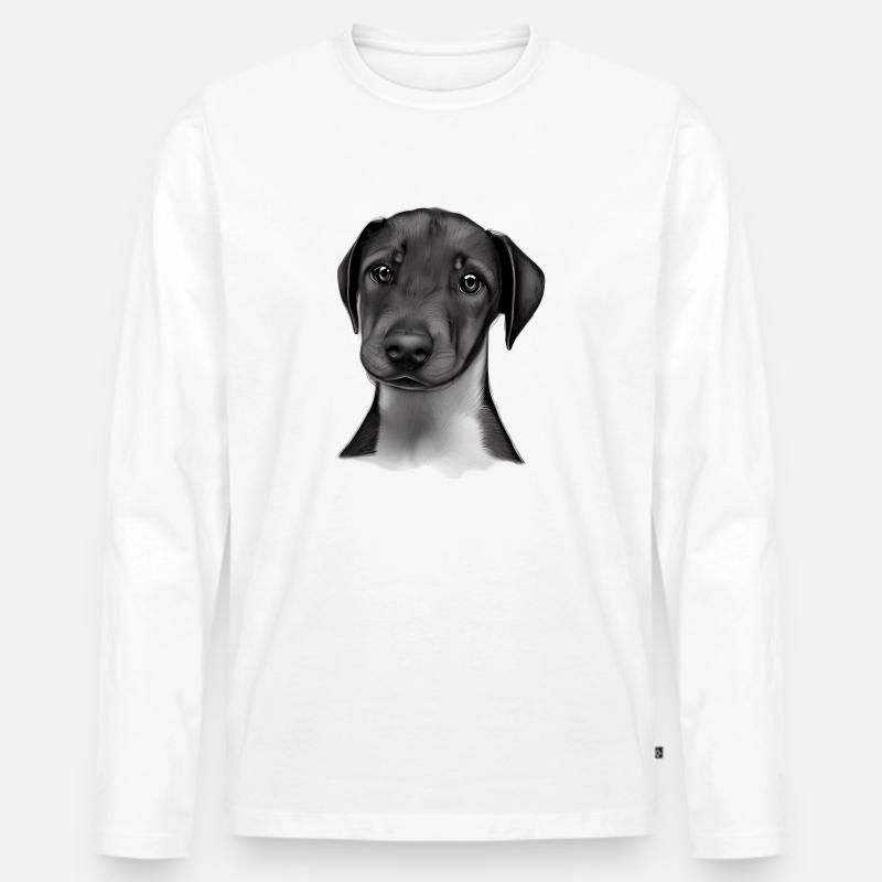 Dobermann Dobermannwelpe Hund Dobermanntrainer - Männer Premium Bio Langarmshirt - Weiß
