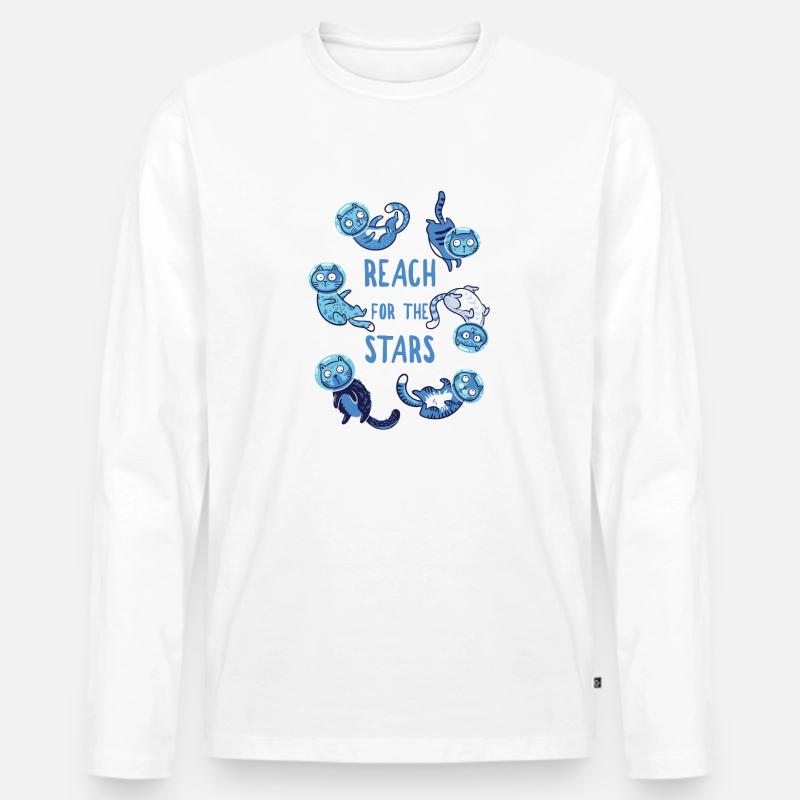 Katzen - Männer Premium Bio Langarmshirt - Weiß