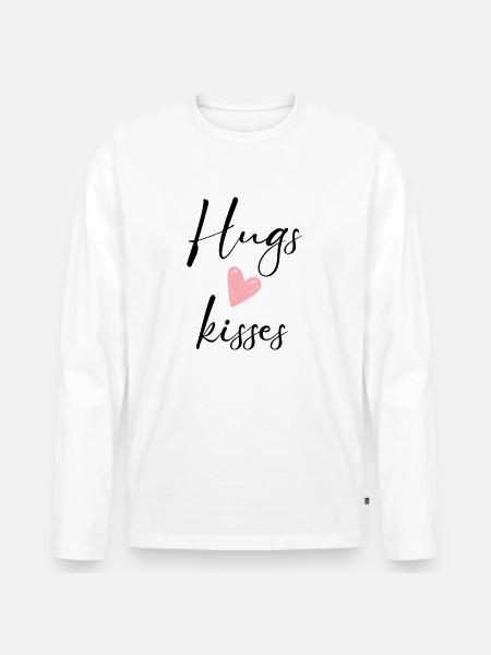 hugs & kisses - Men's Premium Organic Long Sleeve Shirt - white