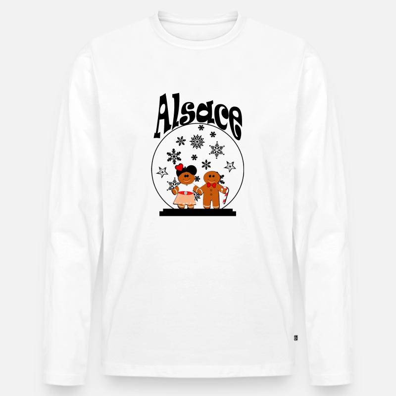 T-Shirt-Accessoire: Elsässer Weihnachtskugel - Männer Premium Bio Langarmshirt - Weiß
