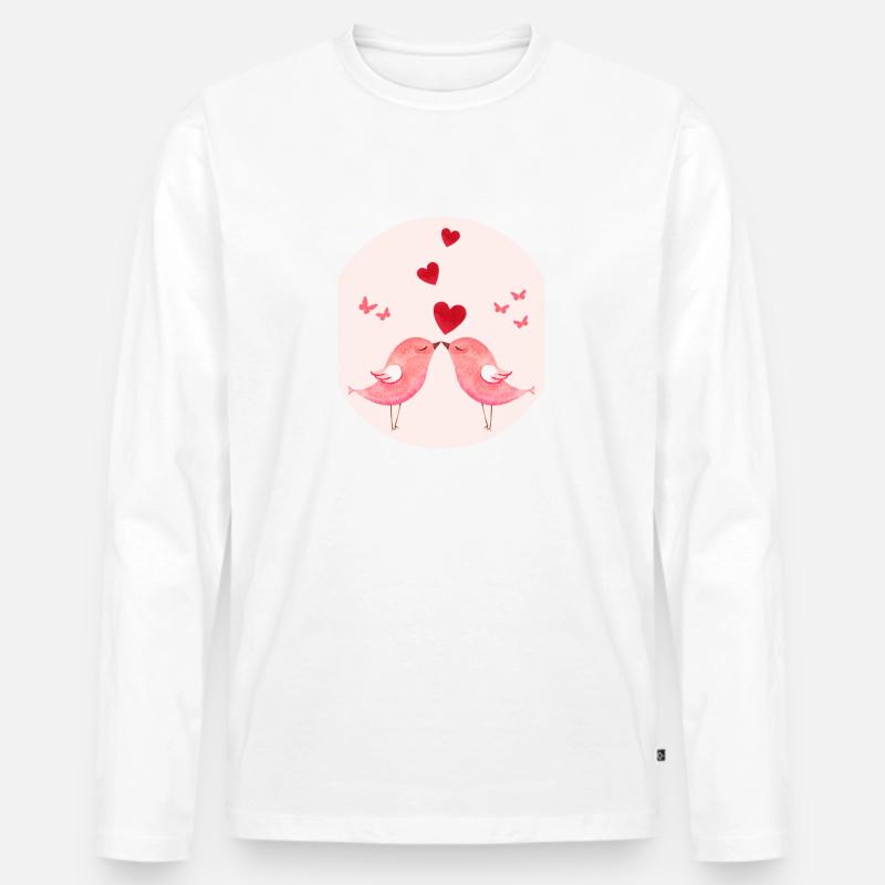 happy valentines day - Männer Premium Bio Langarmshirt - Weiß