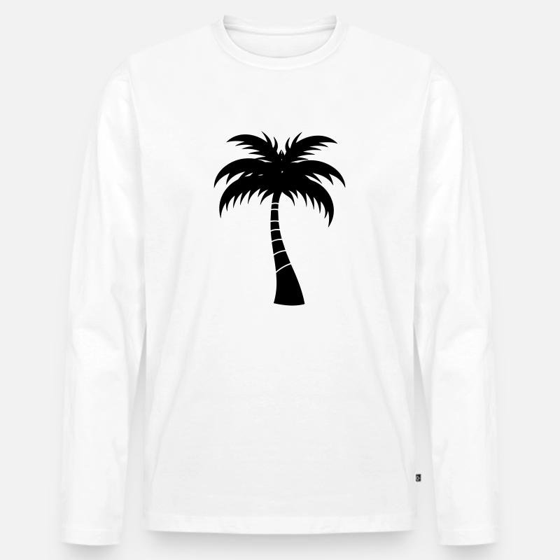 Palme - Männer Premium Bio Langarmshirt - Weiß