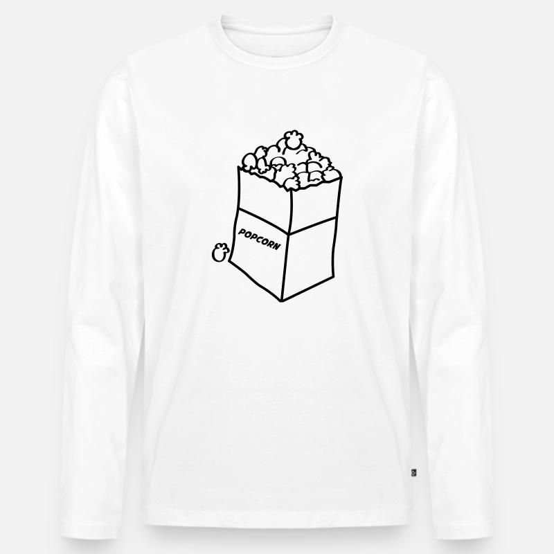 popcorn 01 - Männer Premium Bio Langarmshirt - Weiß