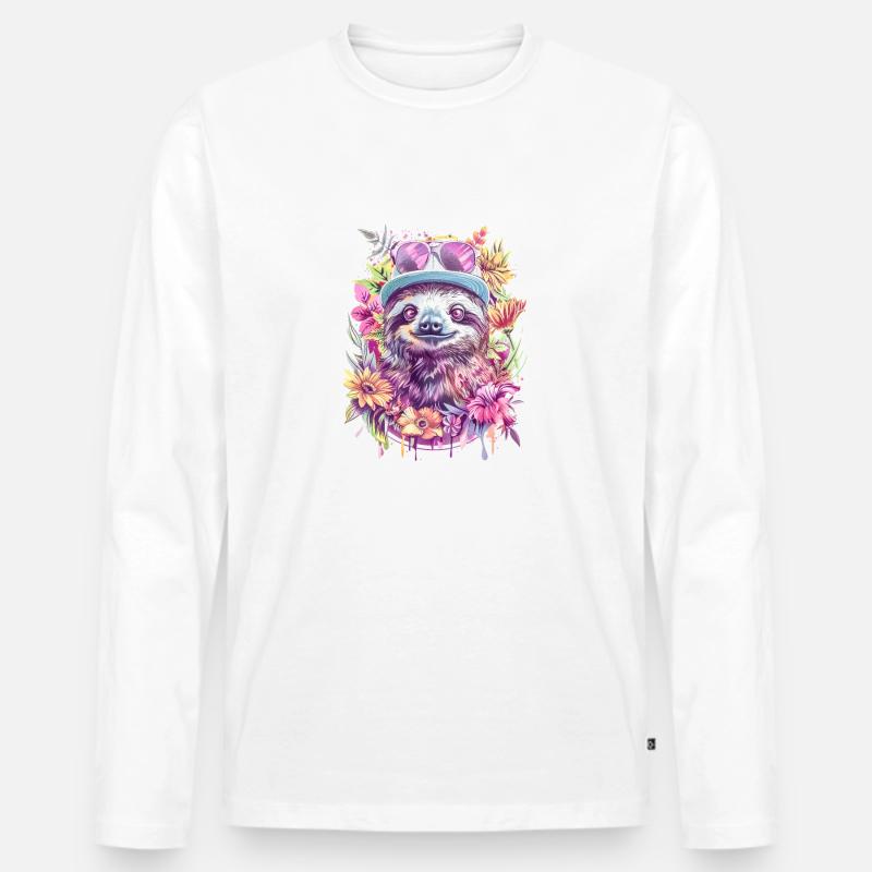 Faultiebaby - Männer Premium Bio Langarmshirt - Weiß