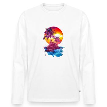 Insel Junge - Männer Premium Bio Langarmshirt - Weiß - Vorne - Nico (187cm)
