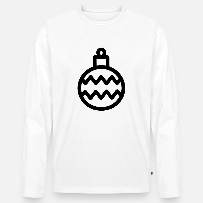 Weihnachtskugel - Männer Premium Bio Langarmshirt - Weiß