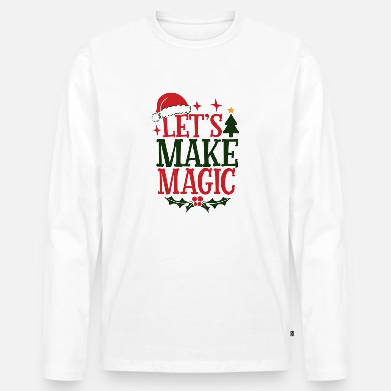 Weihnachtszauber - Weihnachtsmann - Party - Männer Premium Bio Langarmshirt - Weiß