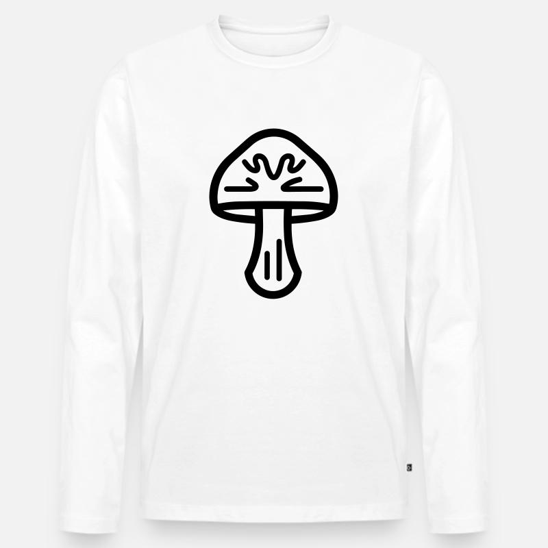 Pilz - Männer Premium Bio Langarmshirt - Weiß