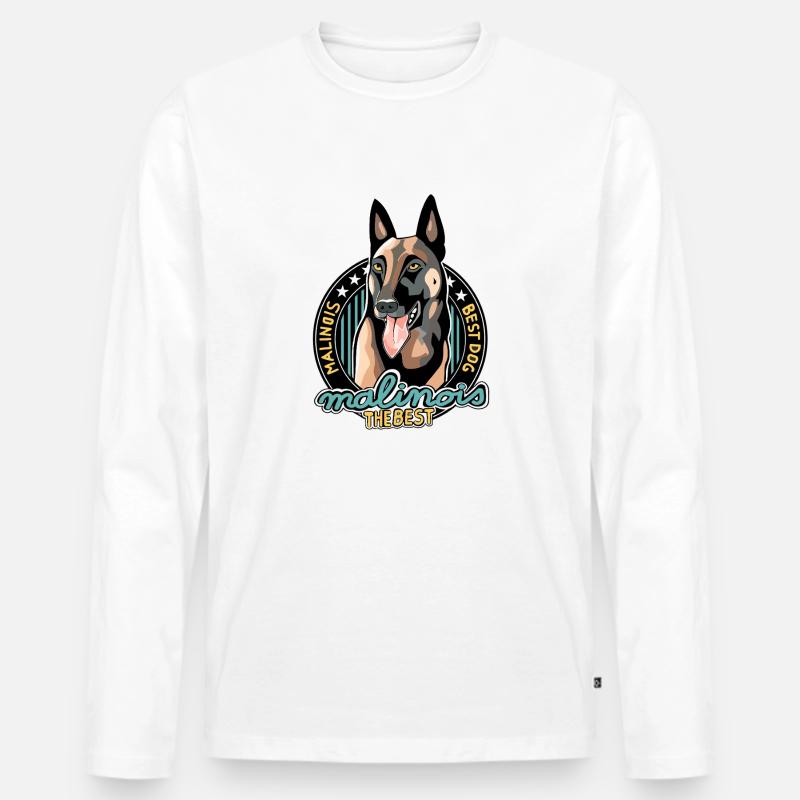 Der beste Malinois - Männer Premium Bio Langarmshirt - Weiß