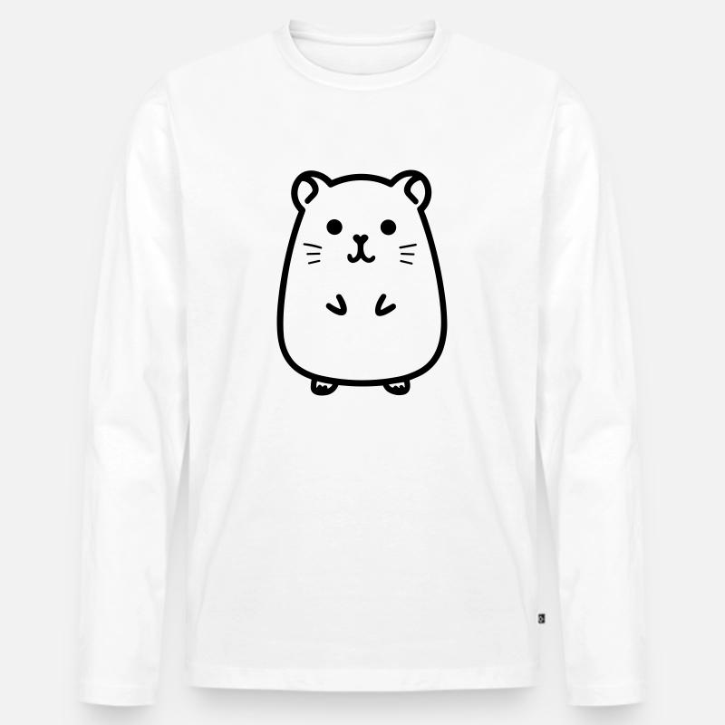 Hamster - Männer Premium Bio Langarmshirt - Weiß