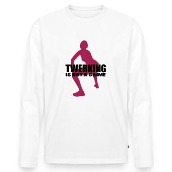 twerking is not a crime funny saying - Men's Premium Organic Long Sleeve Shirt - white - Front - Nico (187cm)