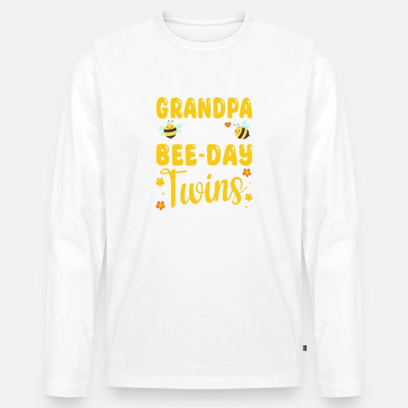 Opa der Bee Day Zwillinge - Männer Premium Bio Langarmshirt - undefined