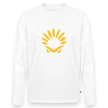 Coquille Saint-Jacques | Camino de Santiago | Chemin de Saint-Jacques - T-shirt manches longues Premium bio Homme - blanc - Devant - Nico (187cm)