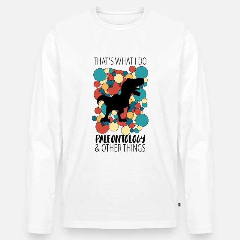 Paläontologie Dinosaurier - Männer Premium Bio Langarmshirt - Weiß