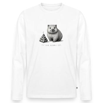 Wombat 3D printing like a Pro Cubic poo funny - Männer Premium Bio Langarmshirt - Weiß - Vorne - Nico (187cm)