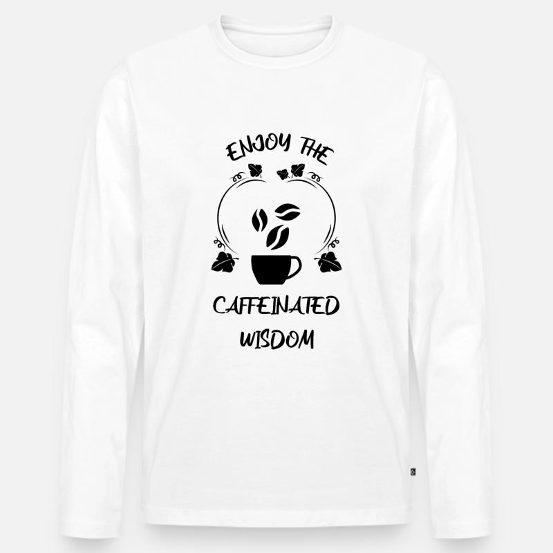 Kaffee Espresso Käffchen - Männer Premium Bio Langarmshirt - Weiß