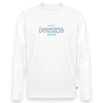 Bester Bowling Spieler Bowler Bowlingspieler - Männer Premium Bio Langarmshirt - Weiß - Vorne - Nico (187cm)