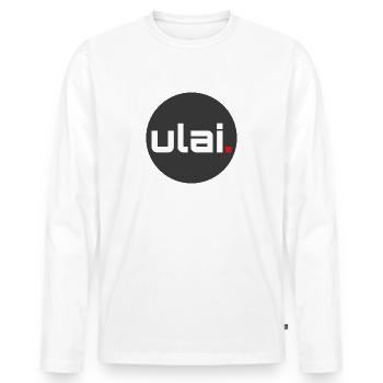 ULAI 3.0 round - T-shirt manches longues Premium bio Homme - blanc - Devant - Nico (187cm)
