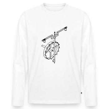 Échappement Verge - T-shirt manches longues Premium bio Homme - blanc - Devant - Nico (187cm)