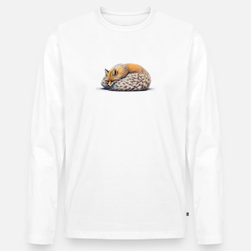 fox1 - Männer Premium Bio Langarmshirt - Weiß