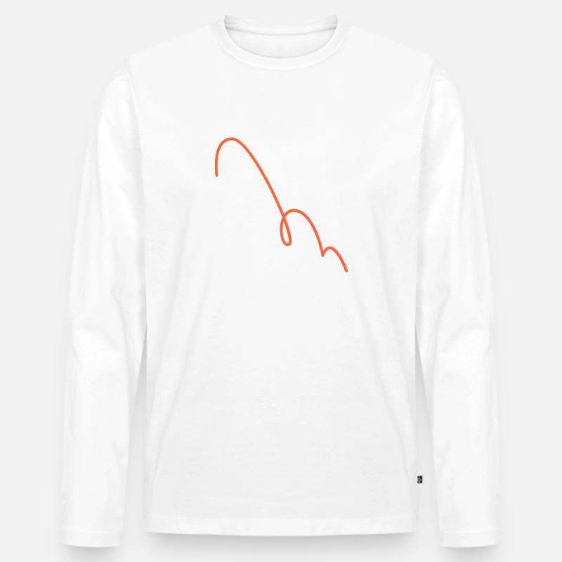 Crayon - curly line red - Männer Premium Bio Langarmshirt - Weiß