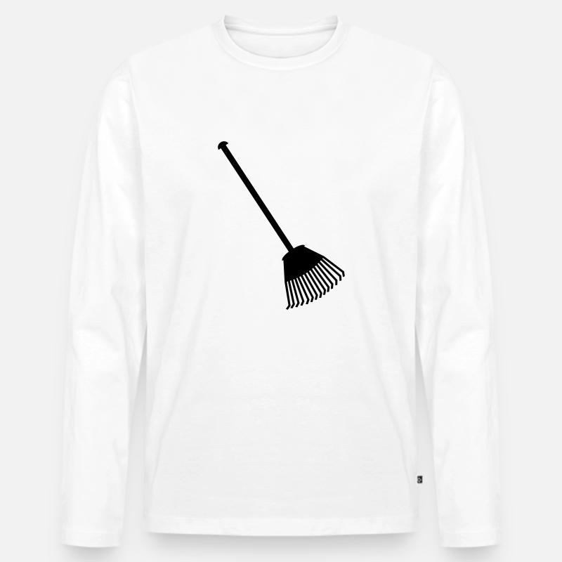 Gärtner - Harke - Männer Premium Bio Langarmshirt - Weiß