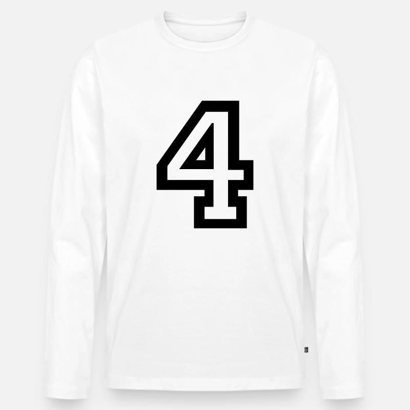4 Collegestyle - Männer Premium Bio Langarmshirt - Weiß