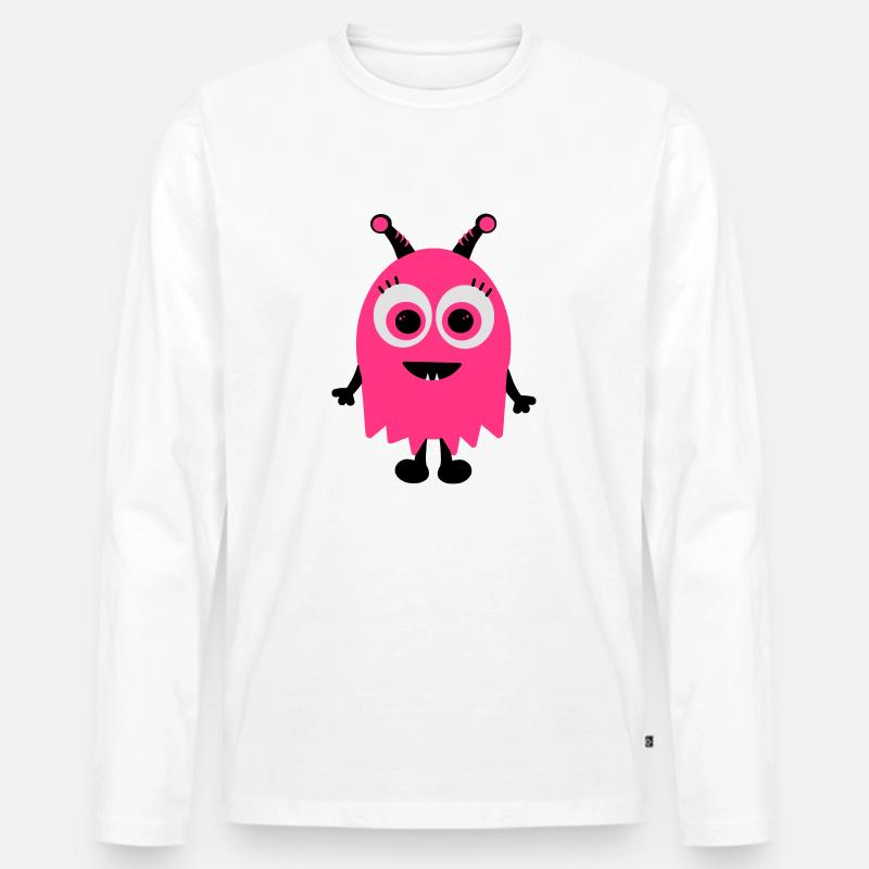 Monster - Männer Premium Bio Langarmshirt - Weiß