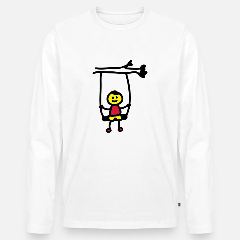 Kind Schaukel 3 - Männer Premium Bio Langarmshirt - Weiß