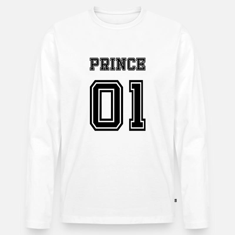 PRINCE 01 - Männer Premium Bio Langarmshirt - Weiß