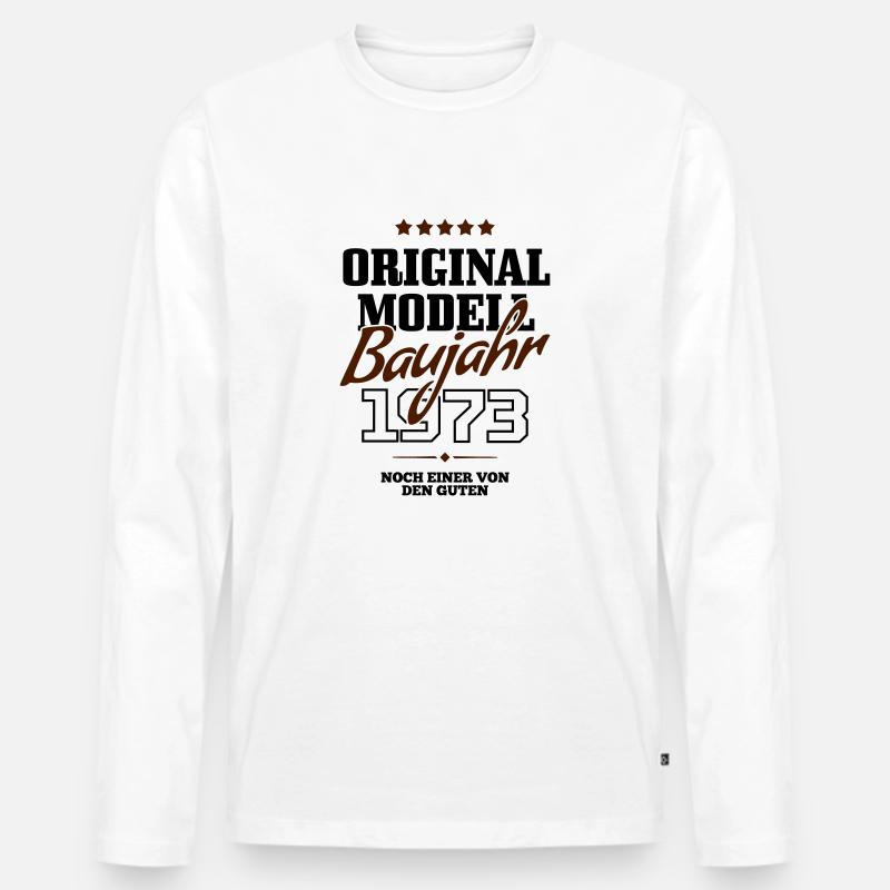 Baujahr 1973 - Männer Premium Bio Langarmshirt - Weiß