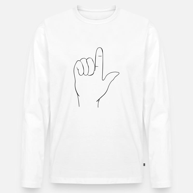 Handzeichen - Männer Premium Bio Langarmshirt - Weiß