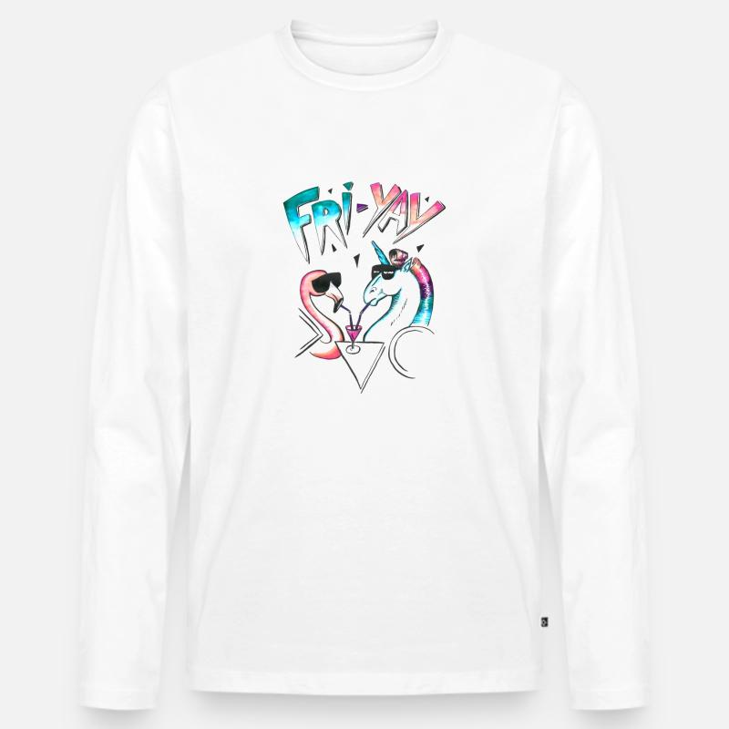 FRI-YAY - Männer Premium Bio Langarmshirt - Weiß