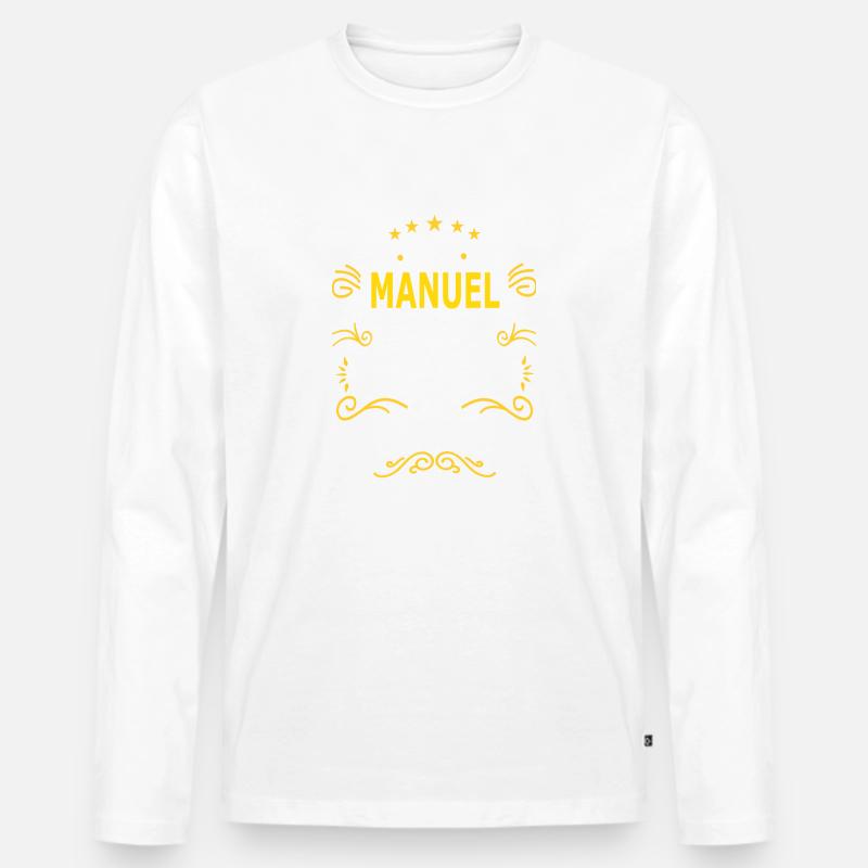 MANUEL - Männer Premium Bio Langarmshirt - Weiß