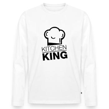 kitchen_king_rp1 - Männer Premium Bio Langarmshirt - Weiß - Vorne - Nico (187cm)