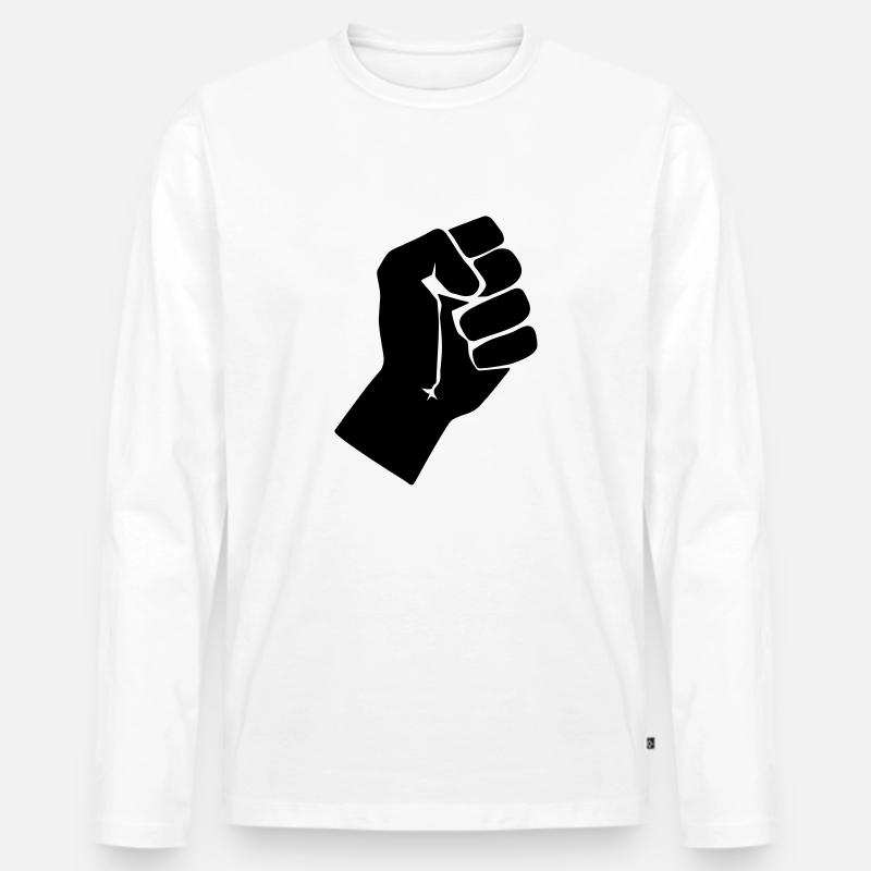 Faust - Männer Premium Bio Langarmshirt - Weiß