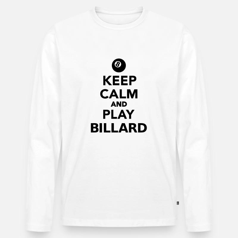 Billard - Männer Premium Bio Langarmshirt - Weiß