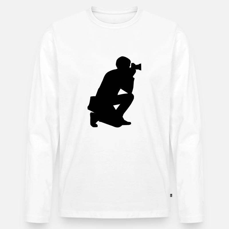 Fotograf - Männer Premium Bio Langarmshirt - Weiß