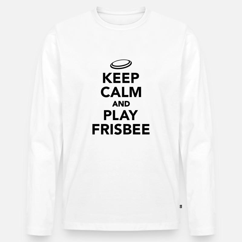 Frisbee - Männer Premium Bio Langarmshirt - Weiß