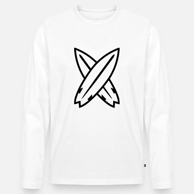 Surfbrett - Männer Premium Bio Langarmshirt - Weiß