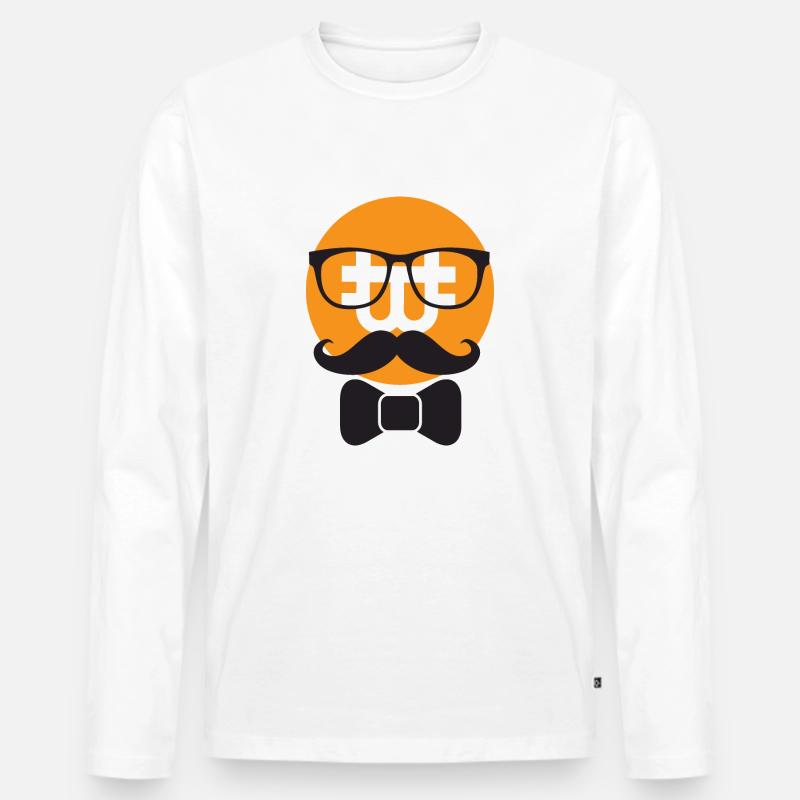 BITCOIN BTC LUSTIGER BITCOIN MANN - Männer Premium Bio Langarmshirt - Weiß