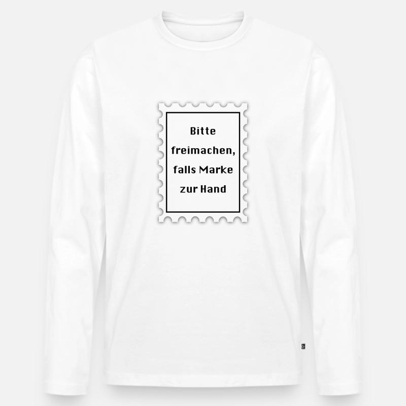 Post Briefmarke - Männer Premium Bio Langarmshirt - Weiß