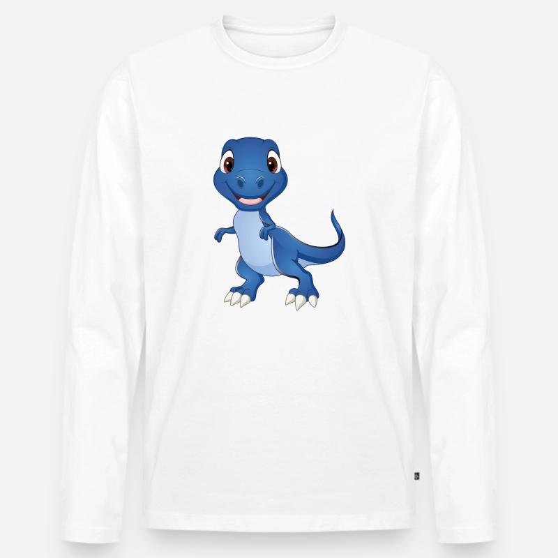 Dinosaurier T-Rex - Männer Premium Bio Langarmshirt - Weiß