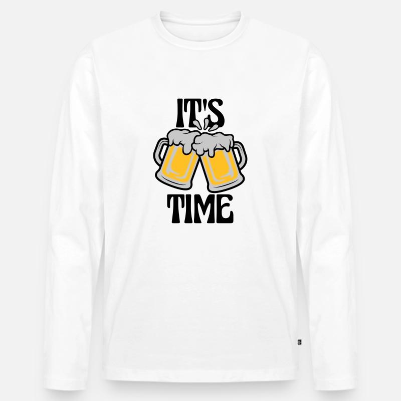 It s Bier - Männer Premium Bio Langarmshirt - Weiß