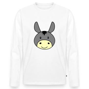 Cute donkey - Männer Premium Bio Langarmshirt - Weiß - Vorne - Nico (187cm)