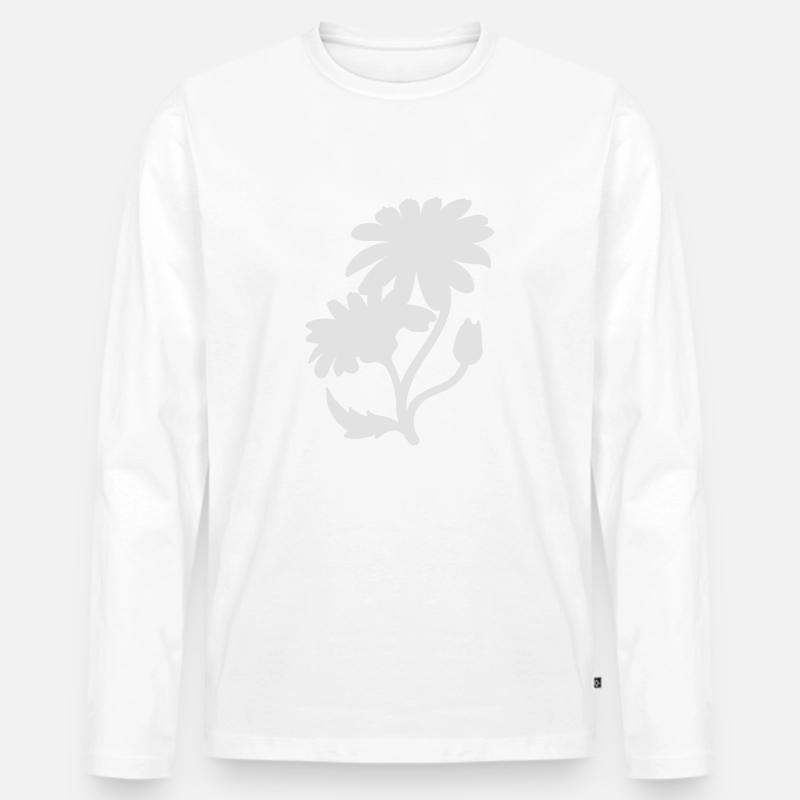 Einfache Gänseblümchen - Männer Premium Bio Langarmshirt - Weiß