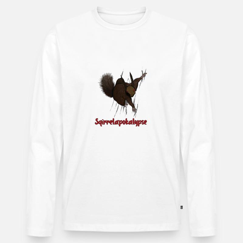 Squirrelapokalypse - Männer Premium Bio Langarmshirt - Weiß