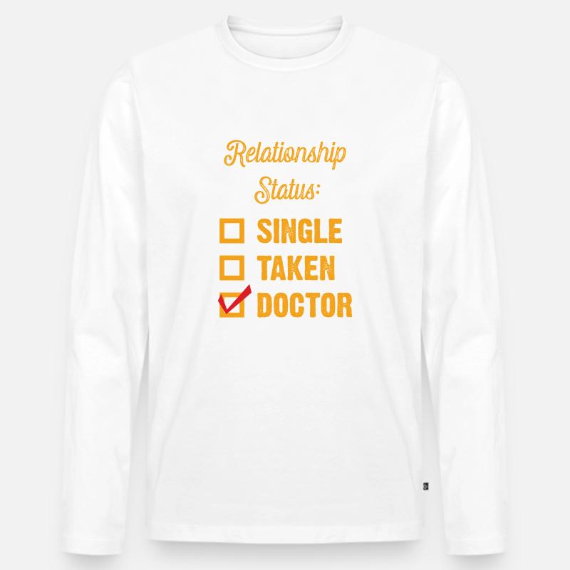 Dr. Check! - Männer Premium Bio Langarmshirt - Weiß