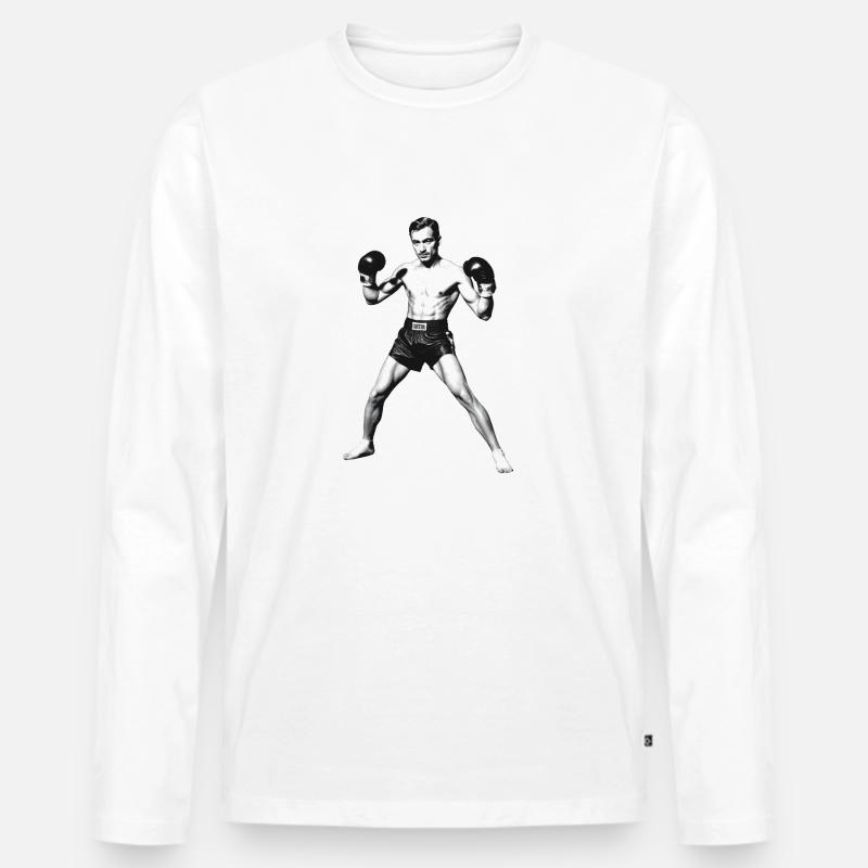 Boxer - Männer Premium Bio Langarmshirt - Weiß